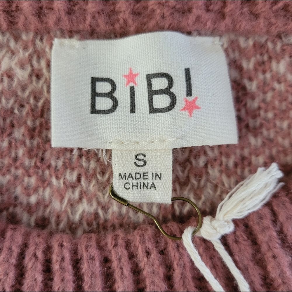BiBi Denim Sleeve Leopard Sweater Rose Creme Black - Picture 4 of 16